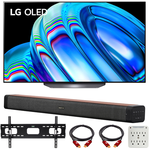 LG OLED55B2PUA 55` HDR 4K Smart OLED TV 2022 with Deco Home 60W Soundbar Bundle