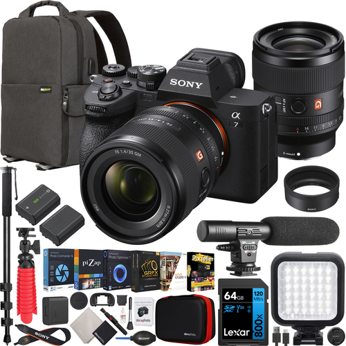 Sony a7 IV Full Frame Mirrorless Camera + FE 35mm F1.4 GM Lens Kit SEL35F14GM Bundle