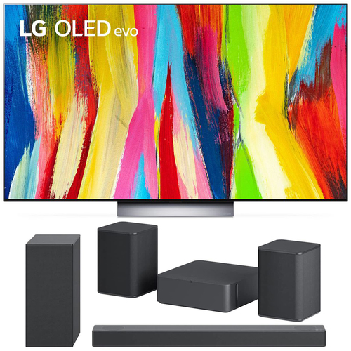 LG 55 Inch HDR 4K Smart OLED TV 2022 with LG Sound Bar and Rear Speaker