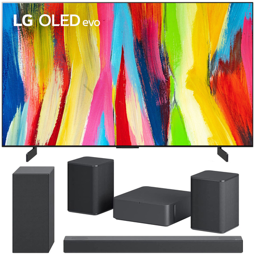LG 42 Inch HDR 4K Smart OLED TV 2022 with LG Sound Bar and Rear Speaker