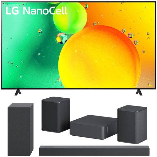 LG 55 Inch HDR 4K UHD Smart NanoCell LED TV 2022 with Sound Bar and Rear Speaker