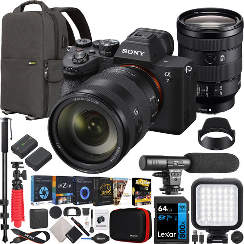 Sony a7 IV Full Frame Mirrorless Camera + 24-105mm F4 G OSS Lens Kit SEL24105G Bundle