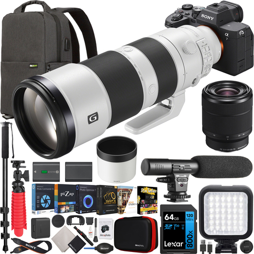 Sony a7 IV Full Frame Mirrorless Camera + 200-600mm G OSS + 28-70mm 2 Lens Kit Bundle