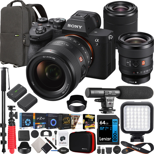 Sony a7 IV Full Frame Mirrorless Camera + 24mm F1.4 GM + 28-70mm 2 Lens Kit Bundle