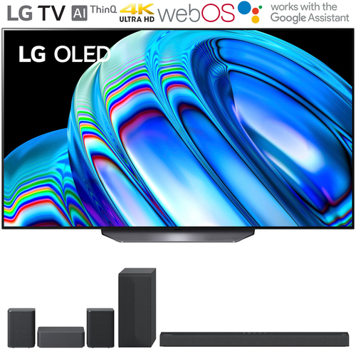 LG OLED65B2PUA 65` HDR 4K Smart OLED TV 2022 + LG S65Q Soundbar + Rear Speaker Kit