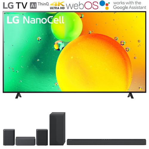LG 50` HDR 4K UHD Smart NanoCell LED TV 2022 + LG S65Q Soundbar + Rear Speaker Kit