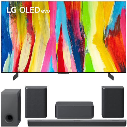 LG 42 Inch HDR 4K Smart OLED TV 2022 with LG Sound Bar and Rear Speaker