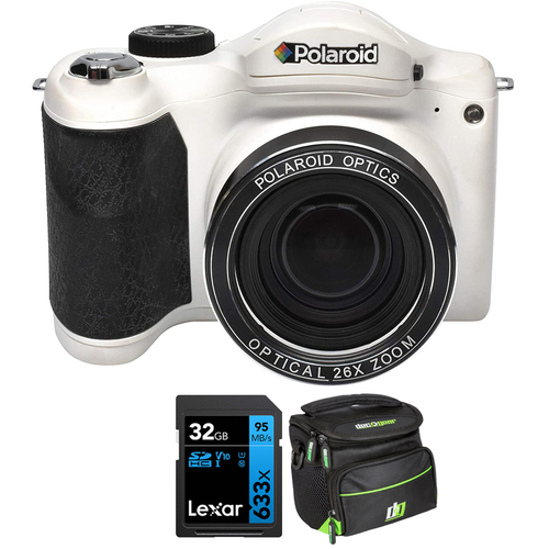 Polaroid IS2634 16MP Digital Still Camera w/ 3` LCD Display + 32GB Card Bundle