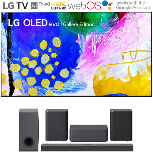 LG OLED83G2PUA 83` HDR 4K Smart OLED TV 2022 + LG S80QY Soundbar + Rear Speaker Kit