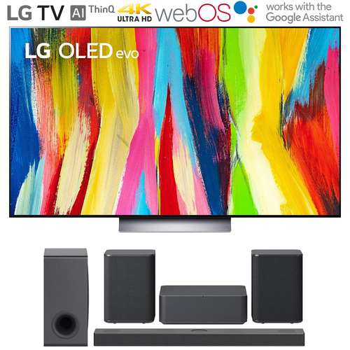 LG OLED55C2PUA 55` HDR 4K Smart OLED TV 2022 + LG S80QY Soundbar + Rear Speaker Kit