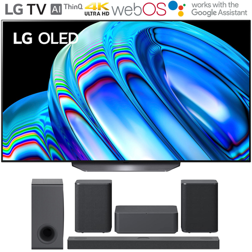 LG OLED65B2PUA 65` HDR 4K Smart OLED TV 2022 + LG S80QY Soundbar + Rear Speaker Kit