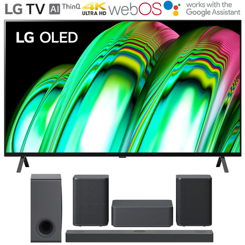 LG 55` A2 Series 4K HDR Smart TV 2022 + LG S80QY Soundbar + Rear Speaker Kit