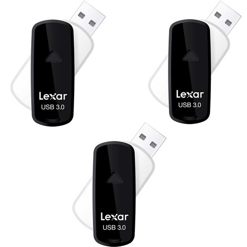 Lexar 16 GB JumpDrive S33 USB 3.0 Flash Drive (Black) 3-Pack (48GB Total)