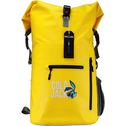 Cold Jack Coolers CJRU2 Waterproof Roll-Top Backpack with 15-inch Neoprene Laptop Sleeve, Yellow