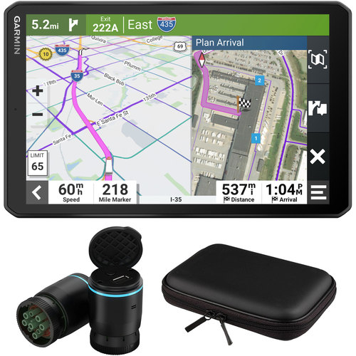 Garmin dezl OTR810 8` GPS Truck Navigator Bundle with eLog Compliant ELD and Case