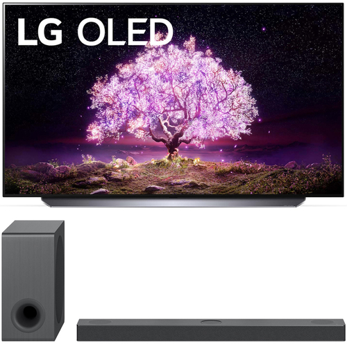 LG 48 Inch 4K Smart OLED TV 2021 Model with LG High Res Sound Bar System