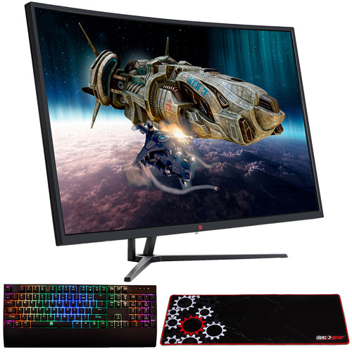 Deco Gear 39` 2560x1440 Curved Gaming Monitor w/ Gaming Keyboard + Extended Pro Mouse Pad