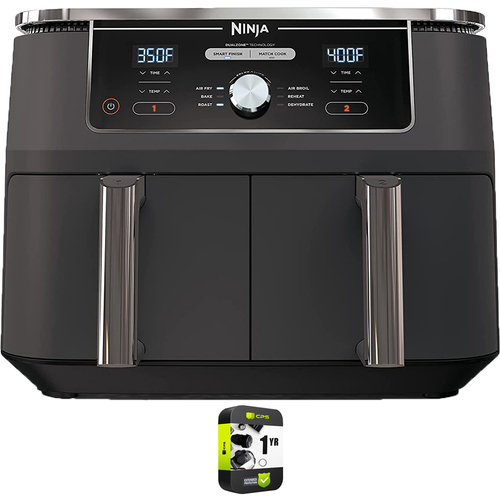Ninja AD350 Foodi 6-in-1 10-qt. XL 2-Basket Air Fryer Renewed + 1 Year Warranty