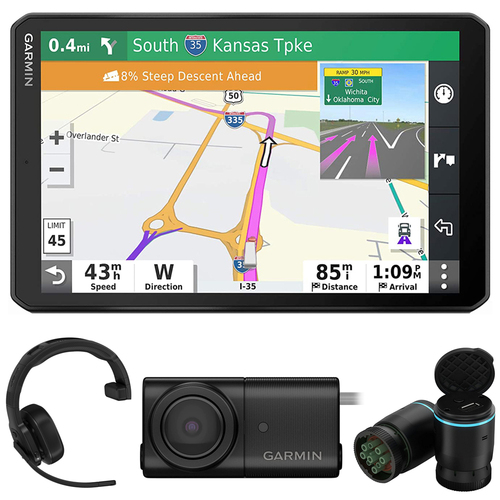 Garmin dezl OTR700 7` GPS Truck Navigator w/ Garmin Headset & Backup Cam Bundle