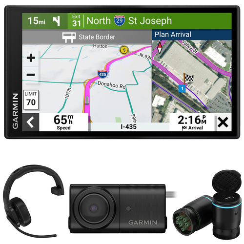 Garmin dezl OTR710 7` GPS Truck Navigator w/ Garmin Headset & Backup Cam Bundle