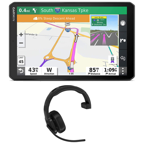 Garmin dezl OTR1000 10` GPS Truck Navigator + dezl 100 Wireless Driving Headset