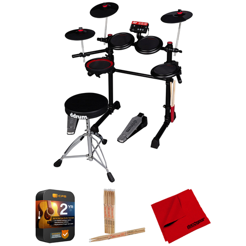 DDRUM Complete Electronic Drum Set w/ Mesh Drum Heads w/ Accessories Bundle