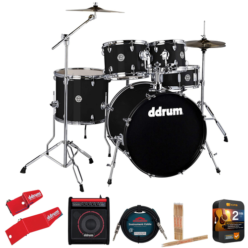 DDRUM D2 5 pc Complete Drum Kit w/ Throne Midnight Black+Music Equipment Bundle