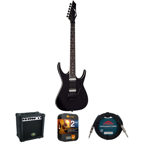 Dean EXILEX F BKS Exile X Floyd 6-String Electric Guitar w/ Amplifier +Warranty Bundl