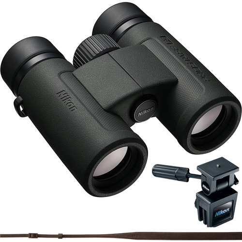 Nikon PROSTAFF P3 10X30 Binoculars with Nikon Leather Strap and Window Mount