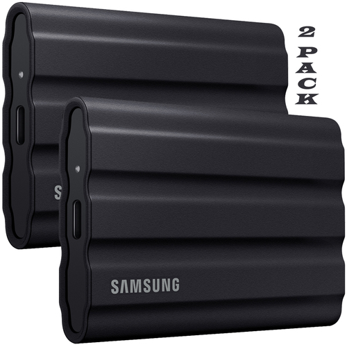 Samsung MU-PE1T0S/AM T7 Shield Portable Solid State Drive 1TB 2022 Black - (2-Pack)