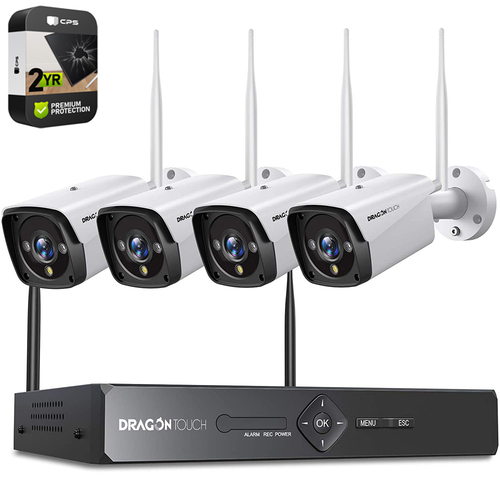 Dragon Touch 3MP Wireless WiFi Outdoor Security Camera System + 2 Year Warranty