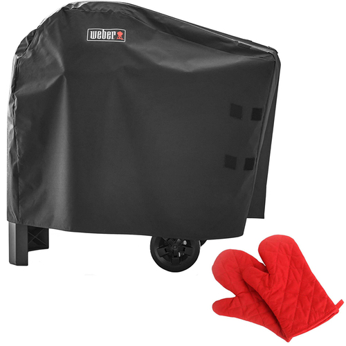 Weber Pulse 2000 with Cart Premium Grill Cover with Oven Mitt Pair