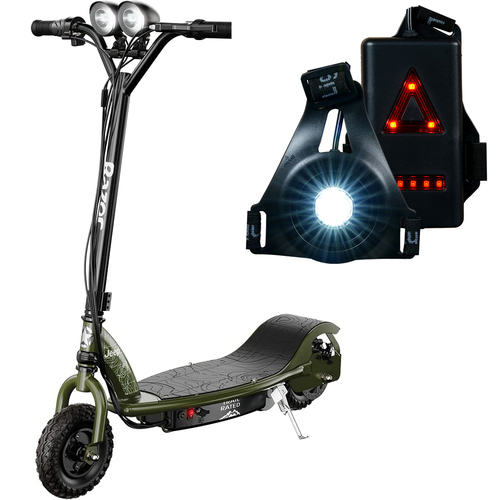 Razor Jeep RX200 Electric Off-Road Scooter 13112435 + Wearable Safety Light