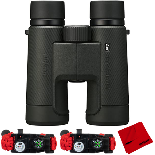 Nikon PROSTAFF P7 Waterproof Binoculars 10X42 with Tactical Bracelet and Cloth