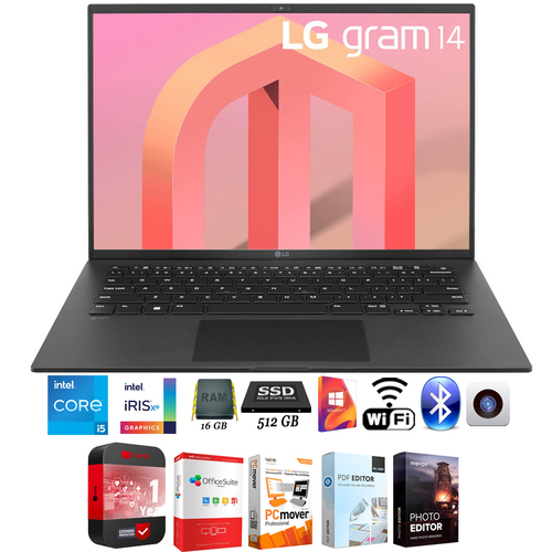 LG gram 14Z90Q 14` Lightweight Laptop Intel i5-1240P 16/512GB + Protection Pack