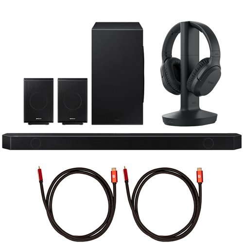 Samsung HW-Q990B 11.1.4ch Soundbar w/ Rear Speakers, 2022 + Sony RF400 Headphones
