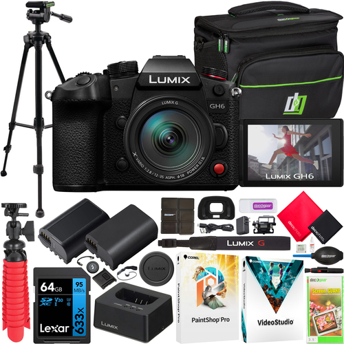 Panasonic LUMIX GH6 Mirrorless Camera Body + 12-35mm F2.8 Power OIS Lens Kit DC-GH6 Bundle