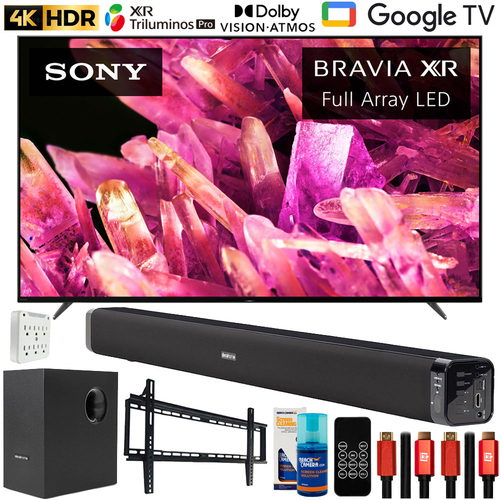 Sony Bravia XR 85` X90K 4K HDR LED Smart TV 2022 with Deco Gear Home Theater Bundle