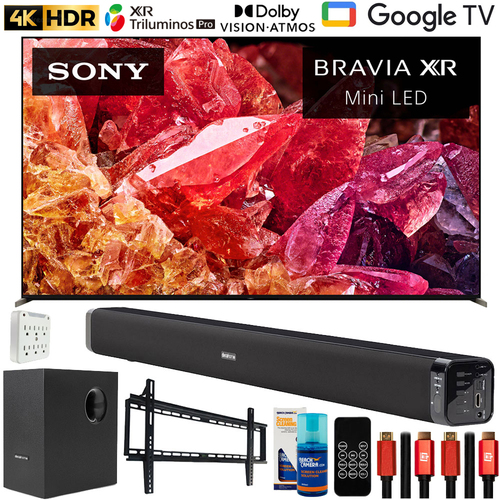 Sony 65` BRAVIA XR X95K 4K HDR Mini LED TV 2022 with Deco Gear Home Theater Bundle