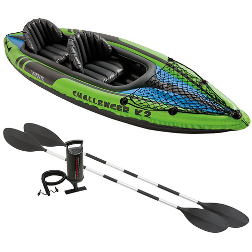 Intex Challenger K2 Kayak with 84` Aluminum Oars and High-Output Pump