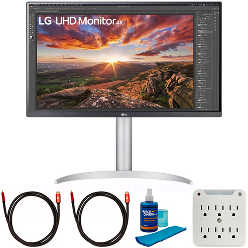 LG 27` IPS 4K UHD VESA HDR400 Monitor with USB Type-C + Cleaning Bundle