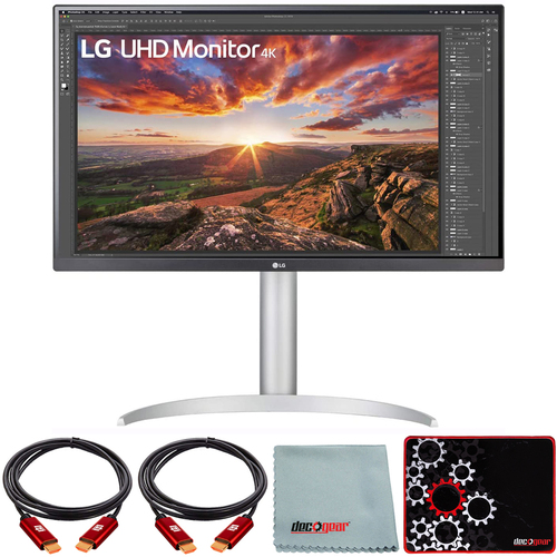 LG 27` IPS 4K UHD VESA HDR400 Monitor with USB Type-C + Mouse Pad Bundle
