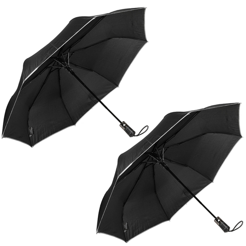 Tahari Collapsible Travel Umbrella Black/White 2 Pack