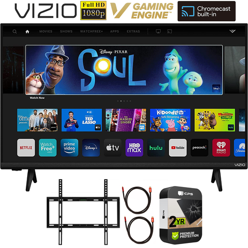 Vizio D32f4-J01 D-Series 32` Full HD 1080p Smart TV, Refurbished + Warranty Bundle