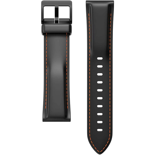 Pro/Pro 3/Pro S/E2/S2 22mm Standard Black Silicone Watch Strap, Orange Stitches
