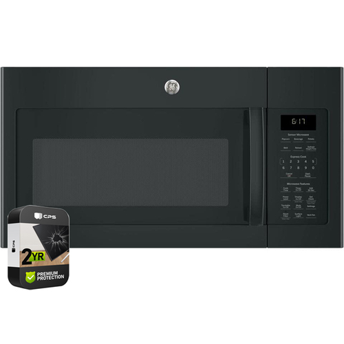 GE 1.7 Cu. Ft. Over-the-Range Microwave Oven Black with 2 Year Extended Warranty