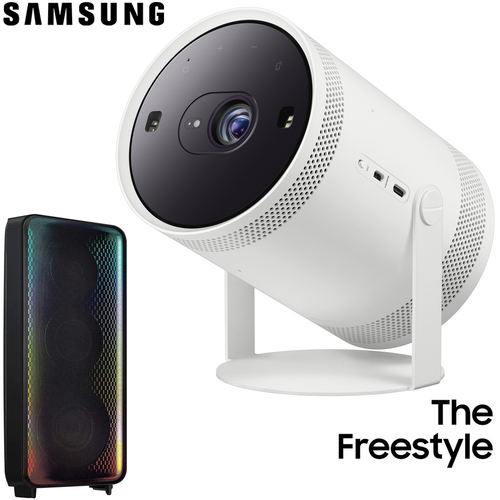Samsung SP-LSP3BLAXZA The Freestyle Projector w/ Samsung MX-ST90B Sound Tower