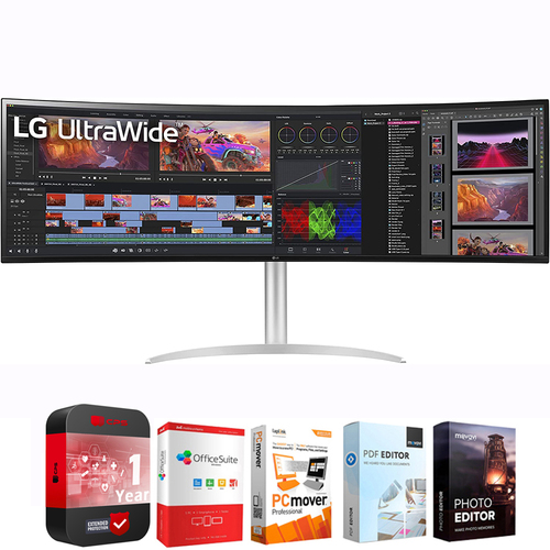 LG 49WQ95C-W 49` 32:9 UltraWide Dual QHD Nano IPS Curved Monitor + Protection Pack