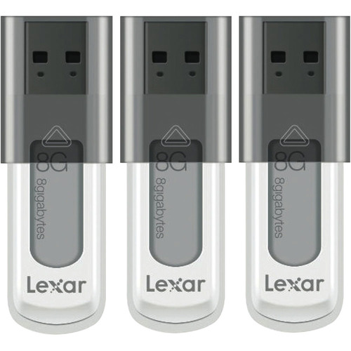 Lexar 8 GB JumpDrive High Speed USB Flash Drive (Black) 3-Pack (24 GB Total)