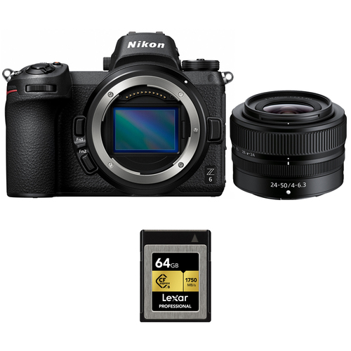 Nikon Z6 24.5MP Mirrorless Full Frame Camera w/Nikon 24-50mm Lens +Lexar 64GB Card